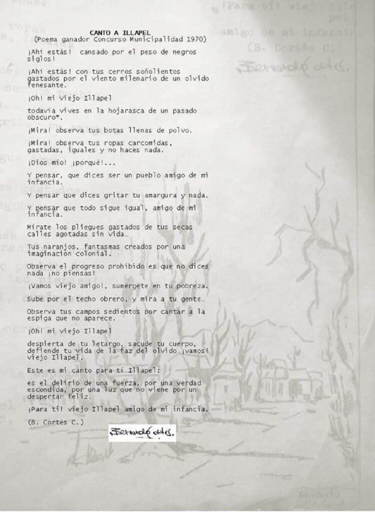 thumbnail of Canto a Illapel – Poema de Bernardo Cortes Castro – Ganador concurso municipalidad 1970